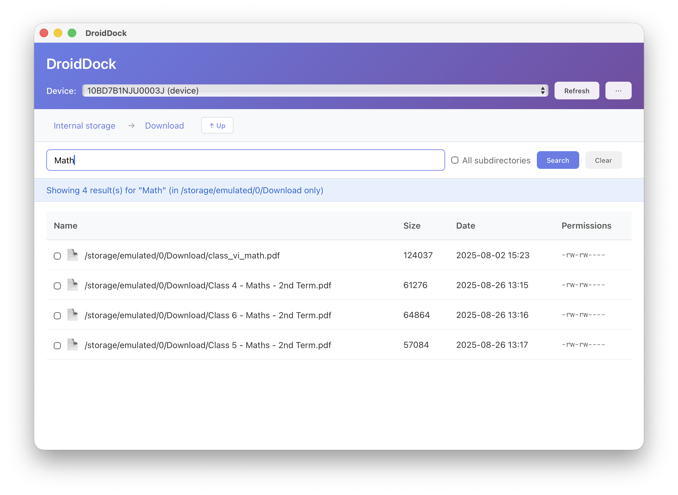 DroidDock Quick File Search
