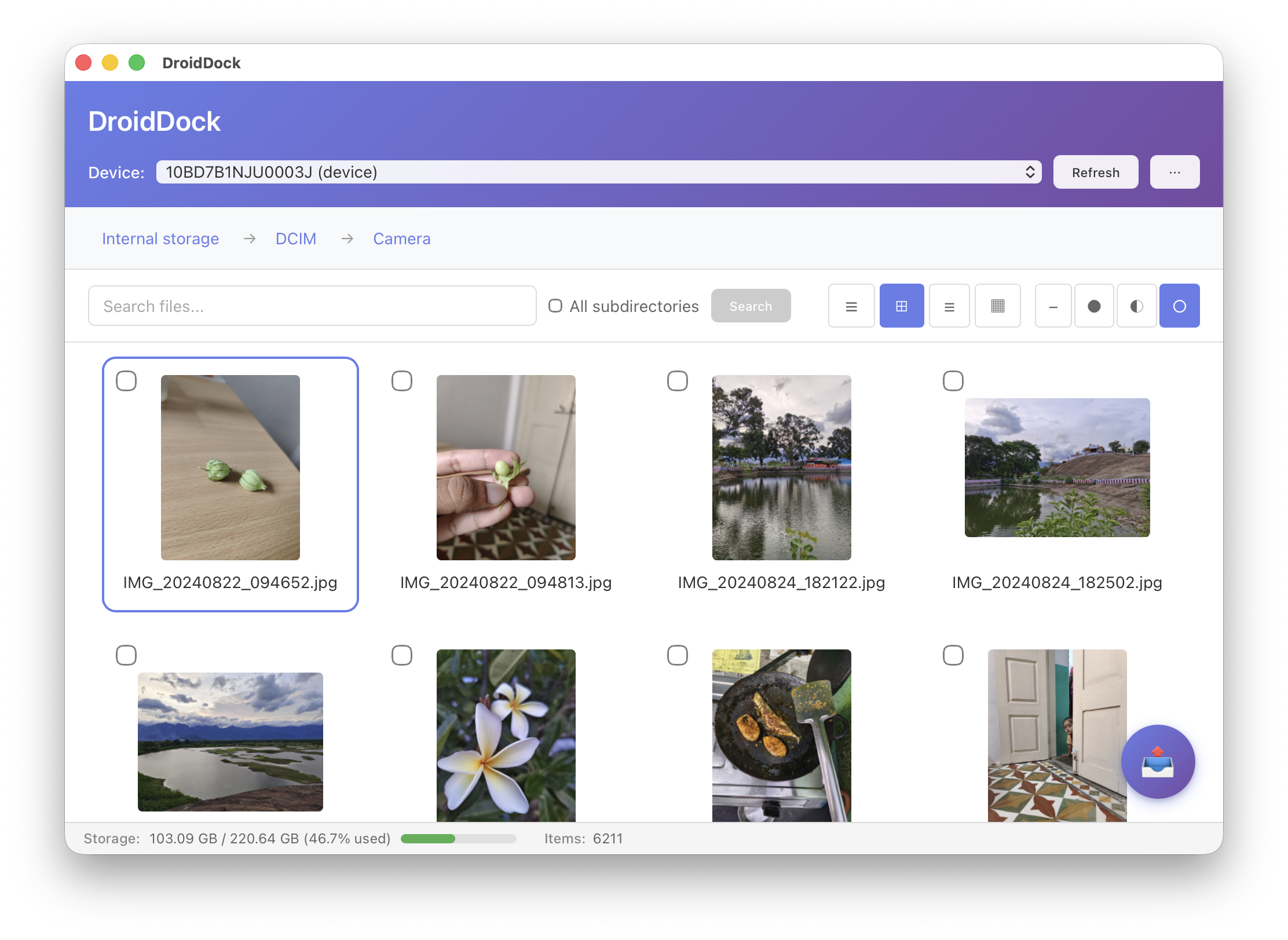 DroidDock Grid View - Thumbnail Gallery